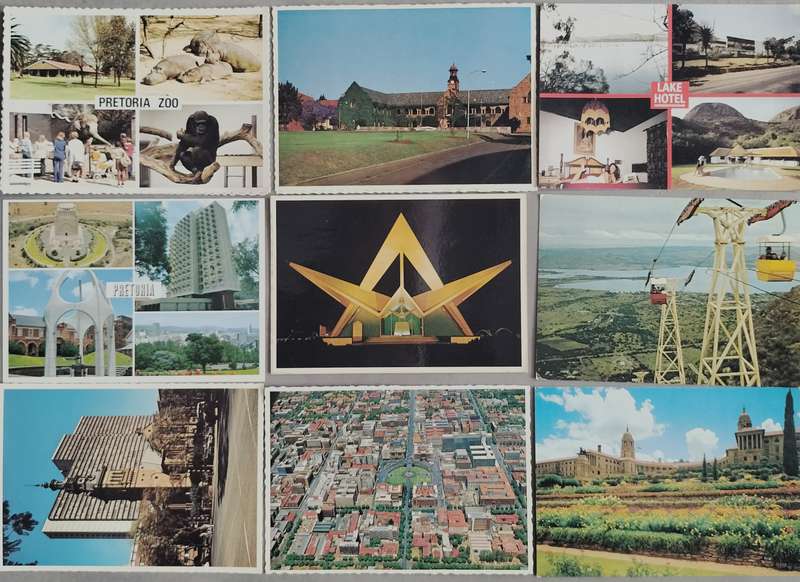 Contemporary picture post cards - Pretoria 1970s (x9)