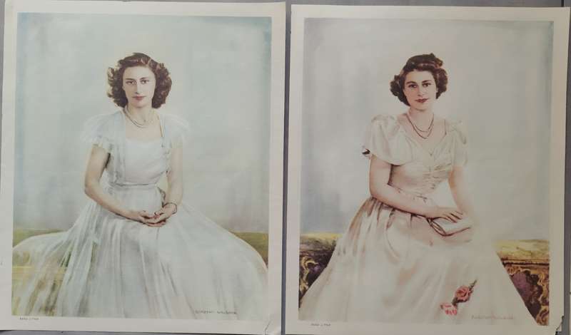 Royal family - litho prints (x5)