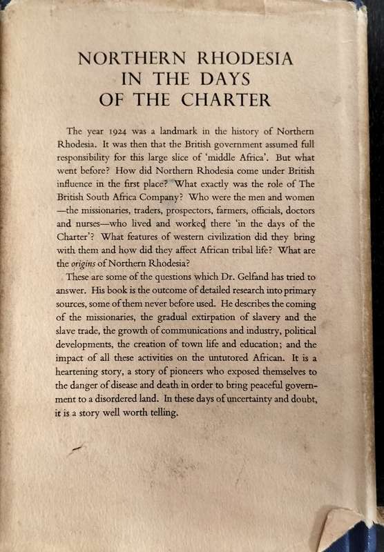 Northern Rhodesia - In the days of the charter (Gelfand - 1961)