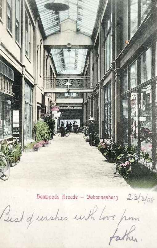 Vintage postcard (Rare) - Henwoods Arcade - Johannesburg(used)