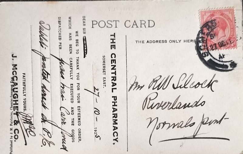 Post Card - Somerset East (used)