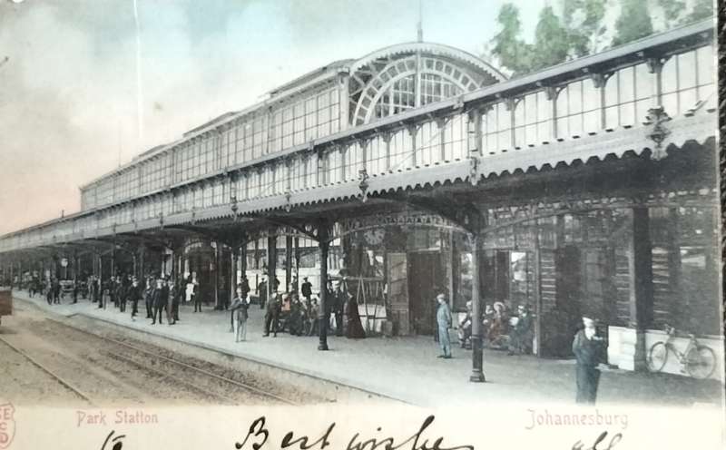 Post Card - Johannesburg - Park Station (used - with issue)