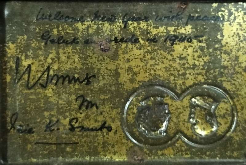 Post WW2 - New Year 1945 - tin inscribed Mrs Smuts