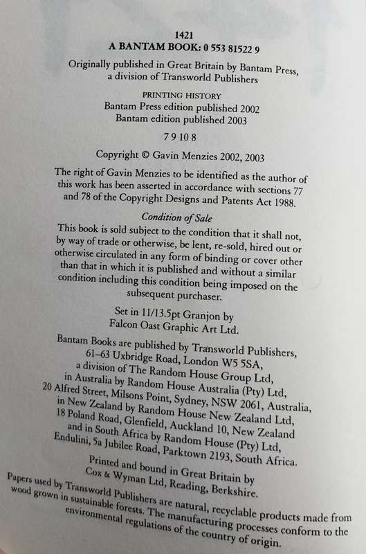 1421 - The year China discovered the world (Menzies - 2003)