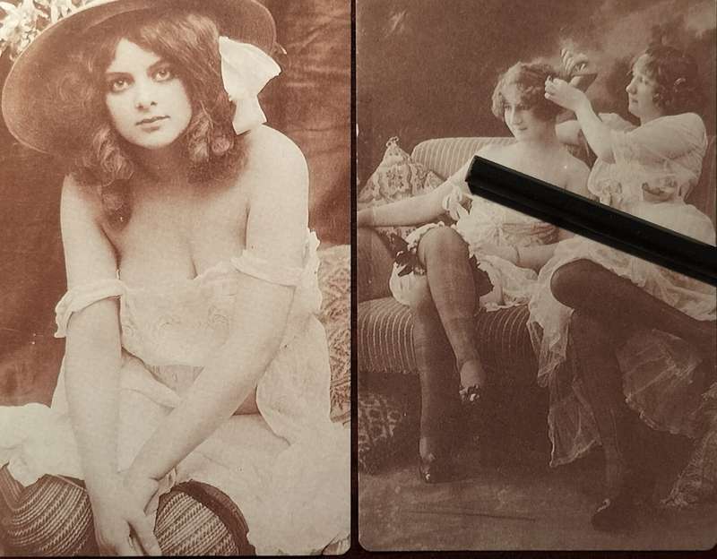 Risque post cards (x2) - Reproductions)