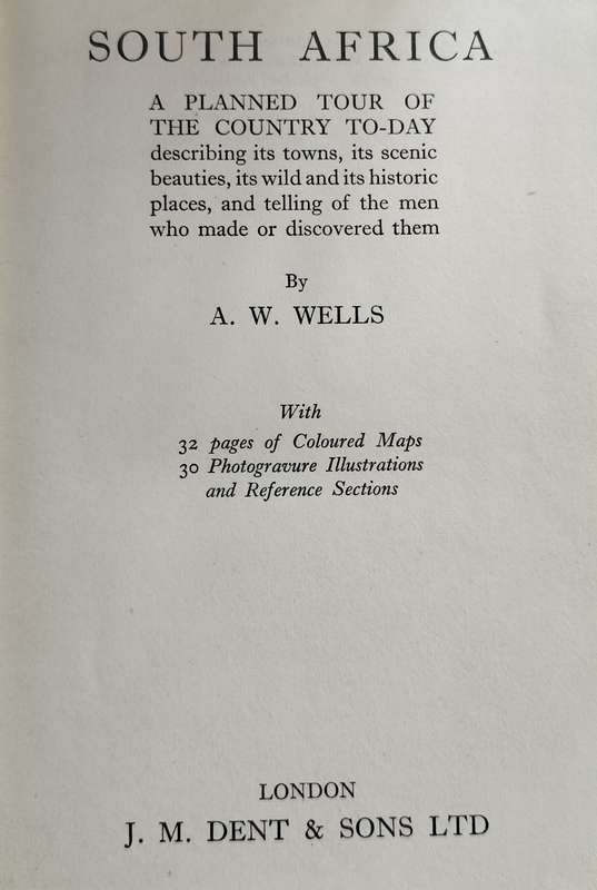 South Africa - A planned tour (Wells - 1939)