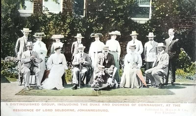 Antique Post card - Johannesburg: A distinguished group, including the Duke and Duchess of Connaught