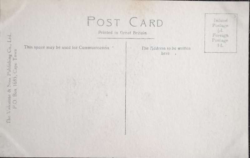 Antique Post card - Cape Town - Devil's peak from Molteno Reservoir