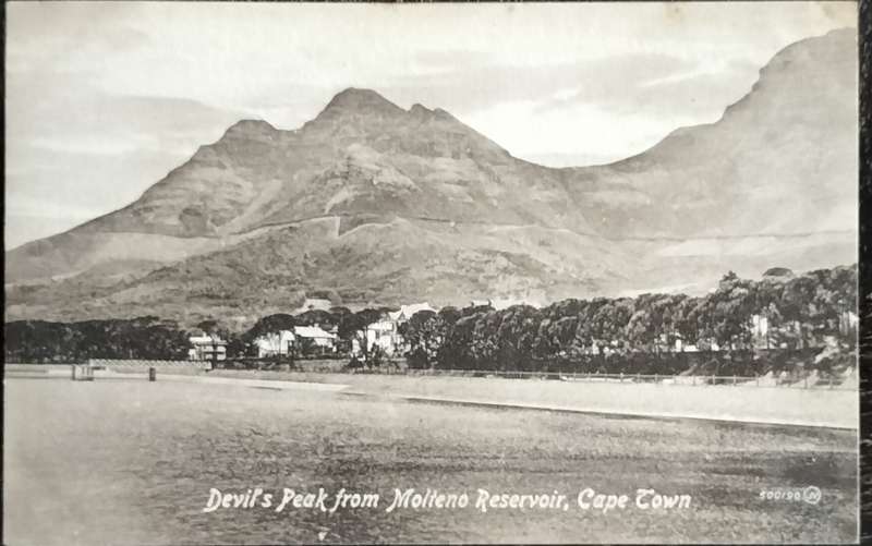 Antique Post card - Cape Town - Devil's peak from Molteno Reservoir