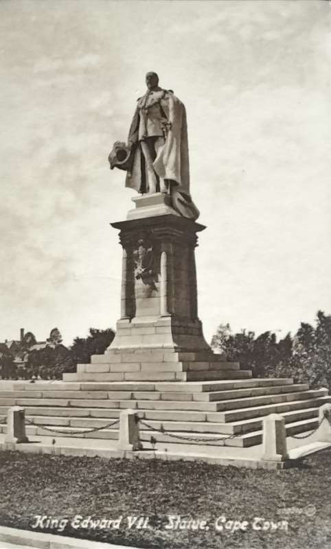 Antique Post card - Cape Town - King George statue