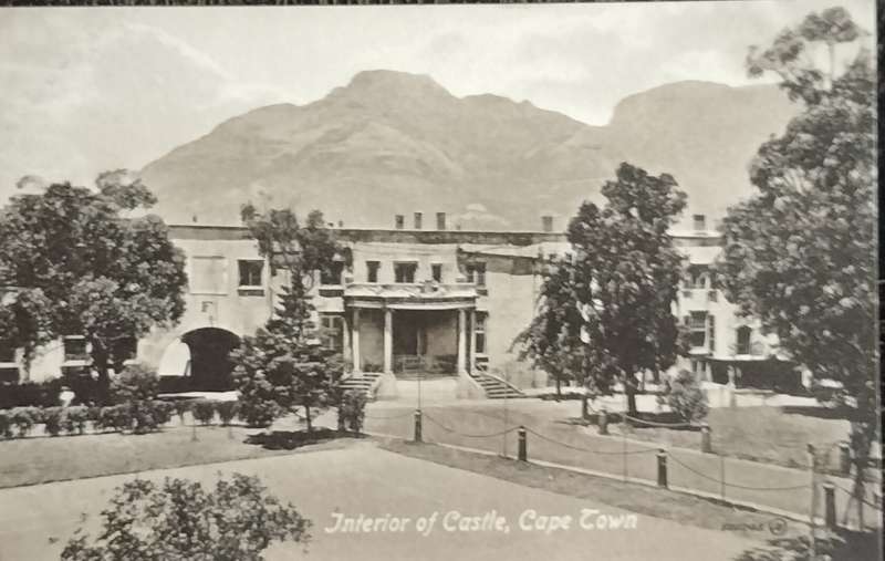 Antique Post card - Cape Town - Interior of castle
