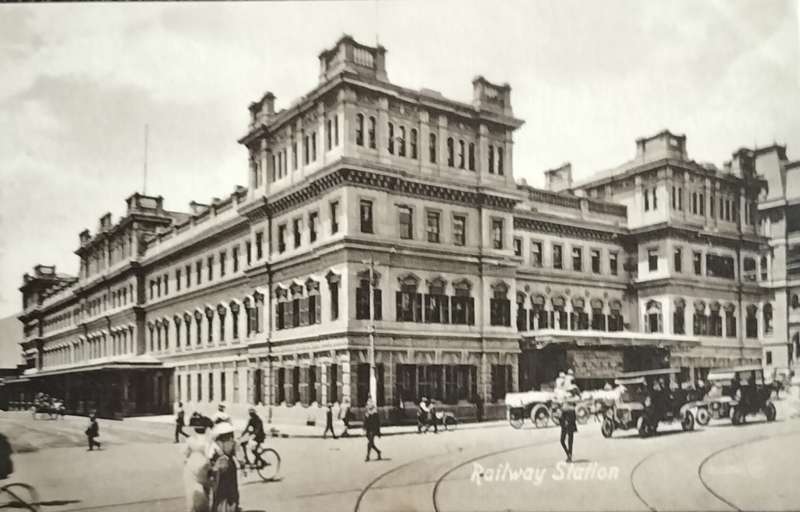 Antique Post card - Cape Town - Railway station