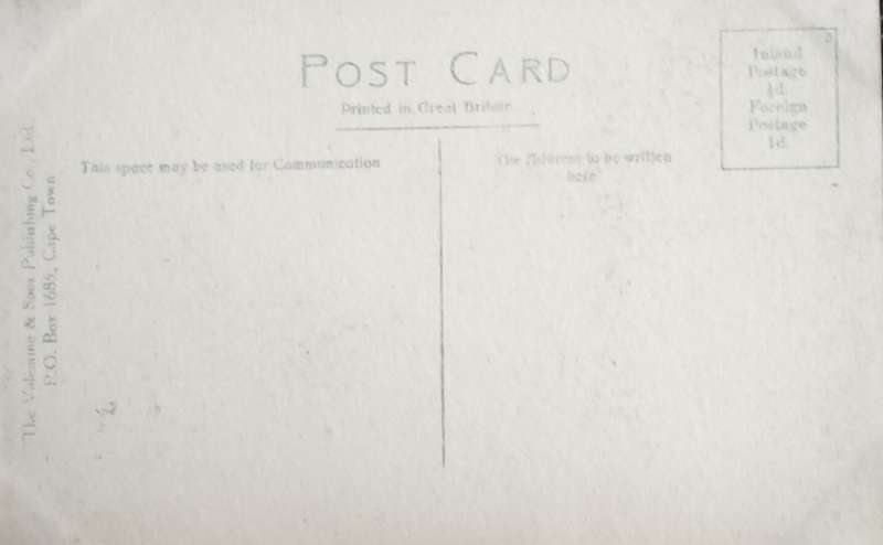 Antique Post card - Cape Town - Queen Victoria statue