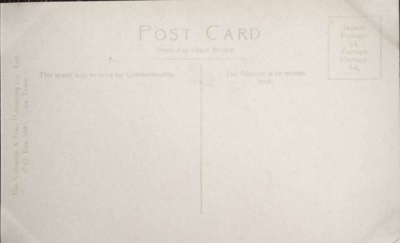 Antique Post card - Cape Town - Docks, Table Mountain, steamer