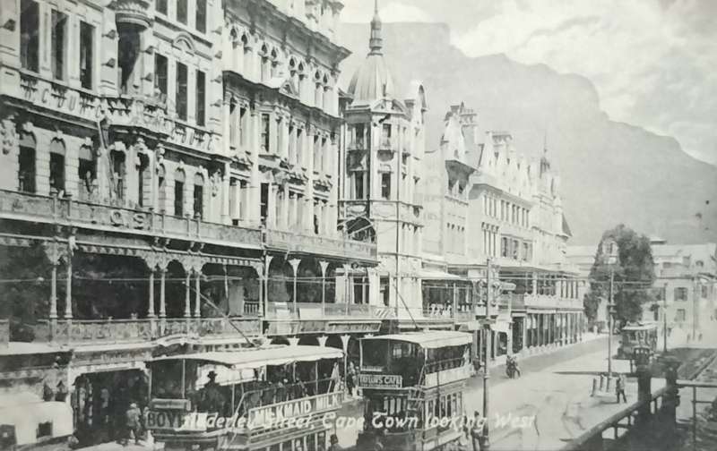 Antique Post card - Cape Town - Adderley Street looking west