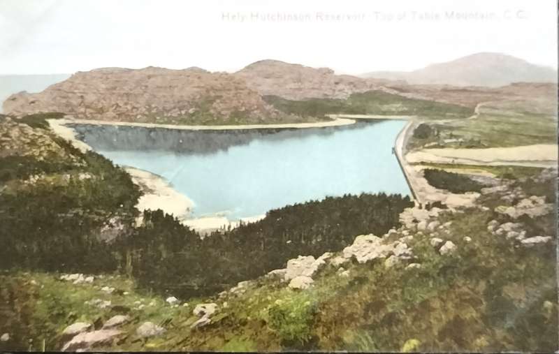 Antique Post Cards - South Africa - Hely-Hutchinson Reservoir top of  Table mountain - Cape Town