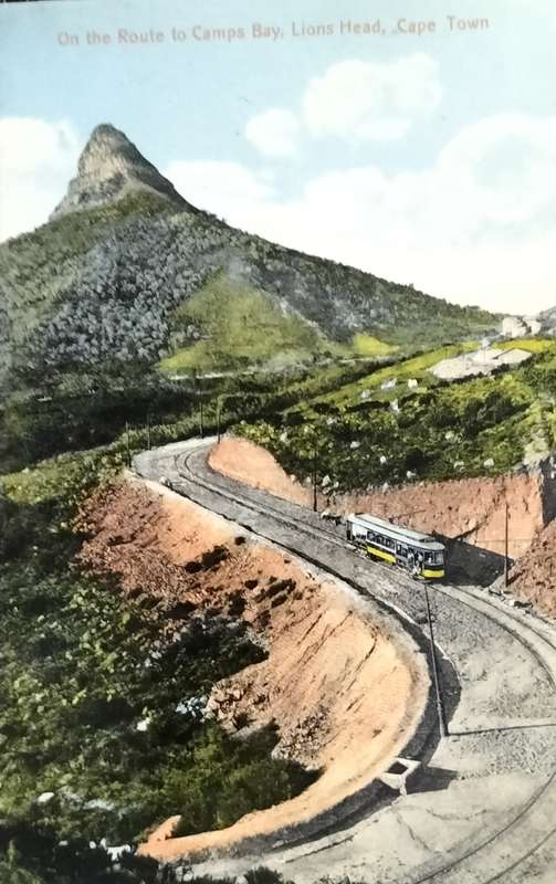 Antique Post Cards - South Africa - On route to Camps Bay, Lions Head