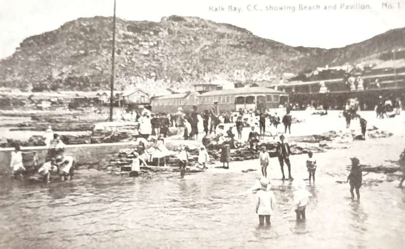 Antique Post Cards - South Africa - Camp's Bay - Kalk Bay, showing beach and pavillion