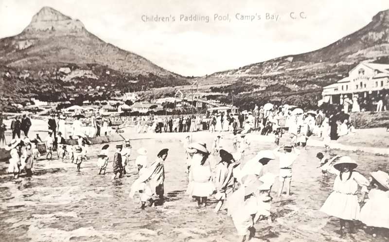 Antique Post Cards - South Africa - Camp's Bay - children's padding pool