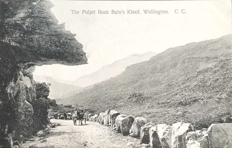 Antique Post Cards - South Africa - The Pulpit Rock Bain's Kloof - Wellington