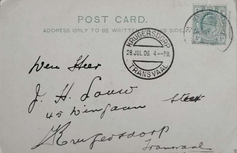 Vintage Post card - South Africa - Middelburg Transvaal Market Street