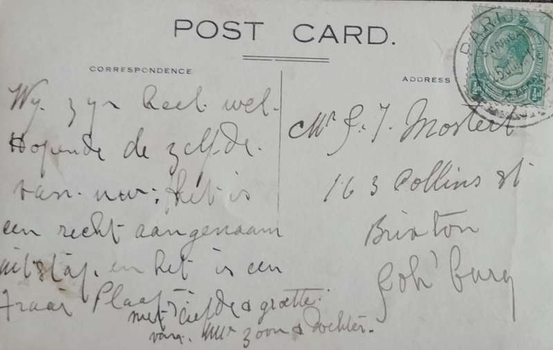 Vintage Post card - South Africa - Parys (showing Parys Hotel)