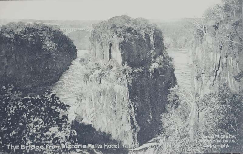 Vintage Post card - Rhodesia - Bridge from Vic Falls Hotel