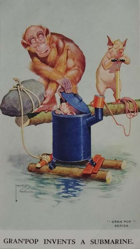 Unique postcard collection - Lawson Wood's "Gran-Pop" series (Valentine's Post Cards) x 80 cards