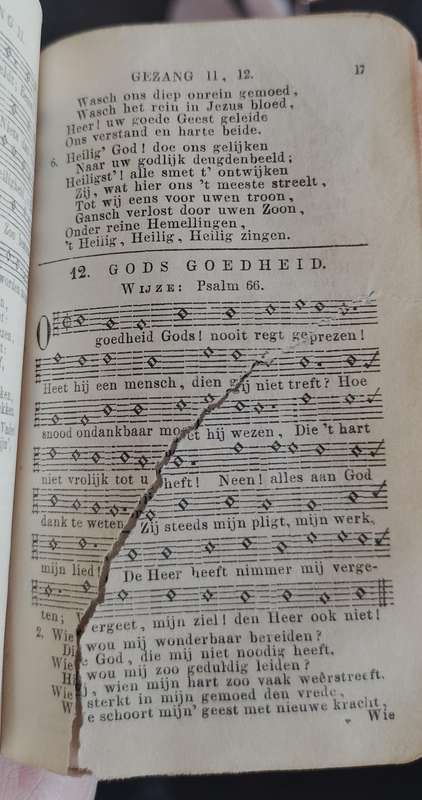 Small leather bound Psalmen Gezangen (Dutch song book)