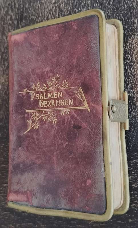 Small leather bound Psalmen Gezangen (Dutch song book)