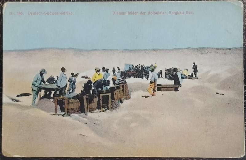 German South West Africa mining post card - hand coloured