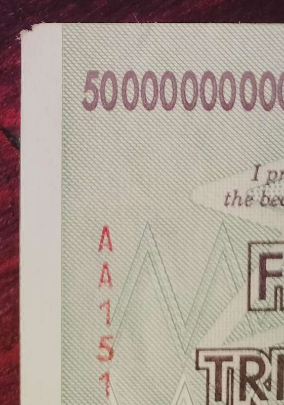 Zimbabwean 50 Trillion Dollar Note (2008)