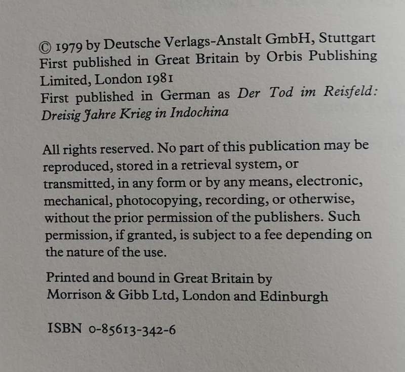 Death in the rice fields - Thirty years of war in Indochina (Scholl-Latour 1979)