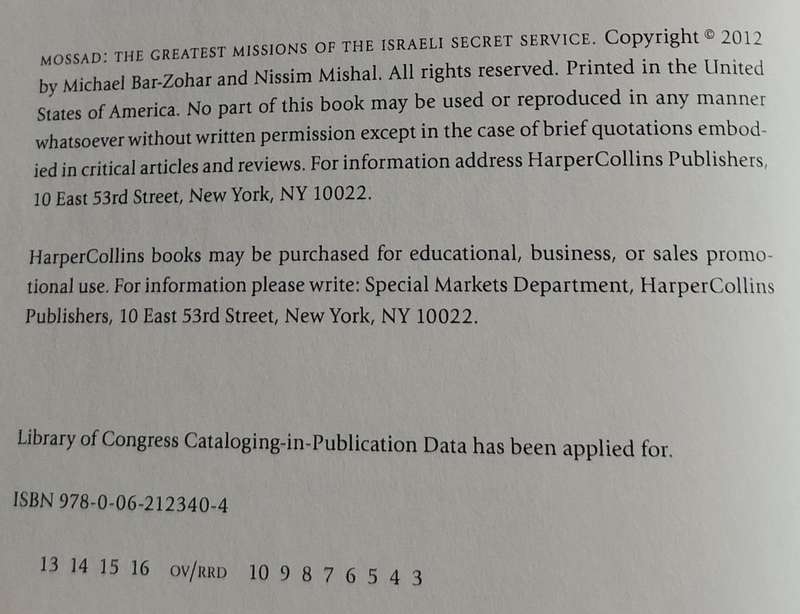 Mossad - the greatest missions of the Israeli secret service (Bar-Zohar & Mishal - 2012)