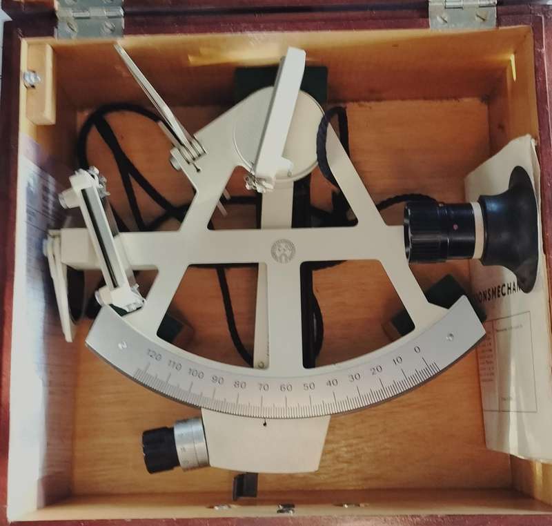 Vintage Freiberger yacht sextant (1980 - boxed). Maritime navigation. Brochure included