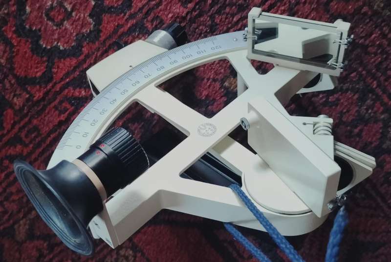 Vintage Freiberger yacht sextant (1980 - boxed). Maritime navigation. Brochure included