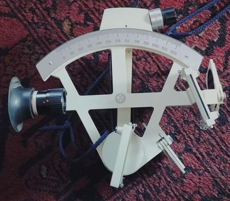 Vintage Freiberger yacht sextant (1980 - boxed). Maritime navigation. Brochure included