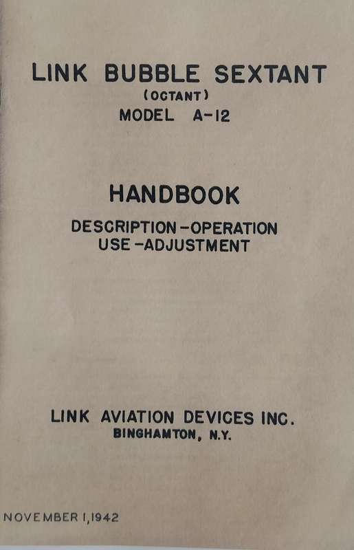 Link Bubble sextant Model A-12 (reprinted handbook 1942)