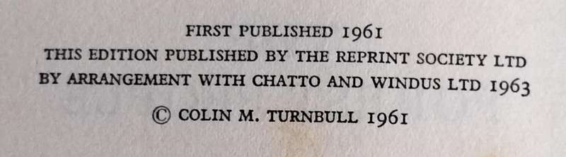 The forest people (Turnbull 1961)