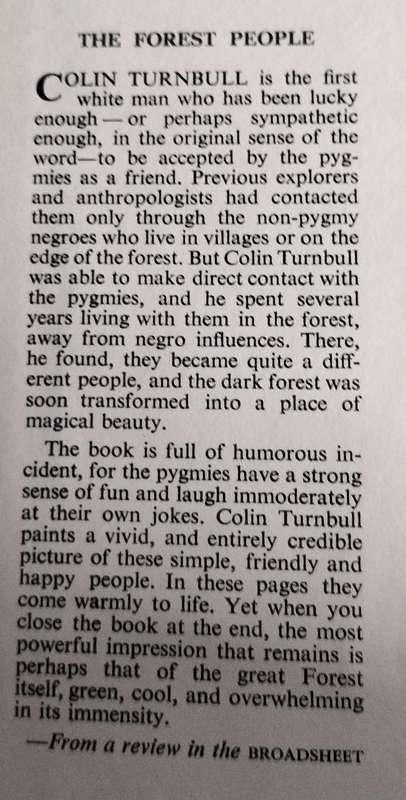 The forest people (Turnbull 1961)
