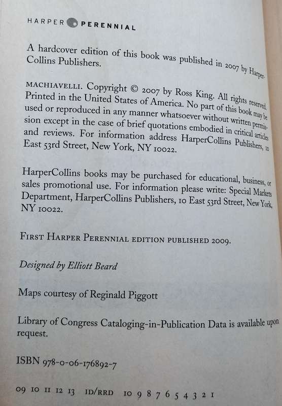 Machiavelli - Philosopher of power (King 2009)