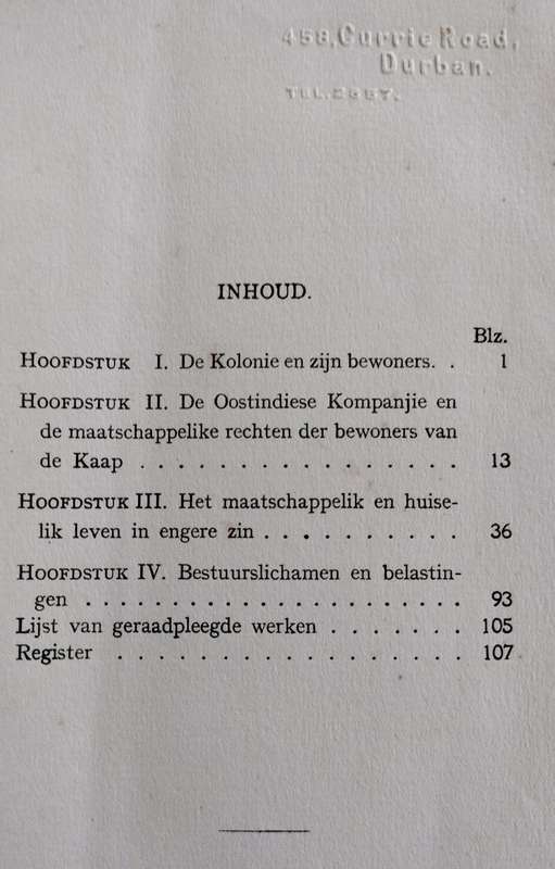 Het huiselik en maatschappelik leven van de Zuid-Afrikaner in de eerste helft der 18de eeuw (1919)