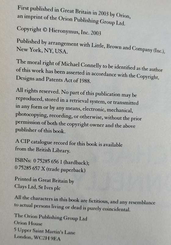 Lost light (Connely 2003) - paperback