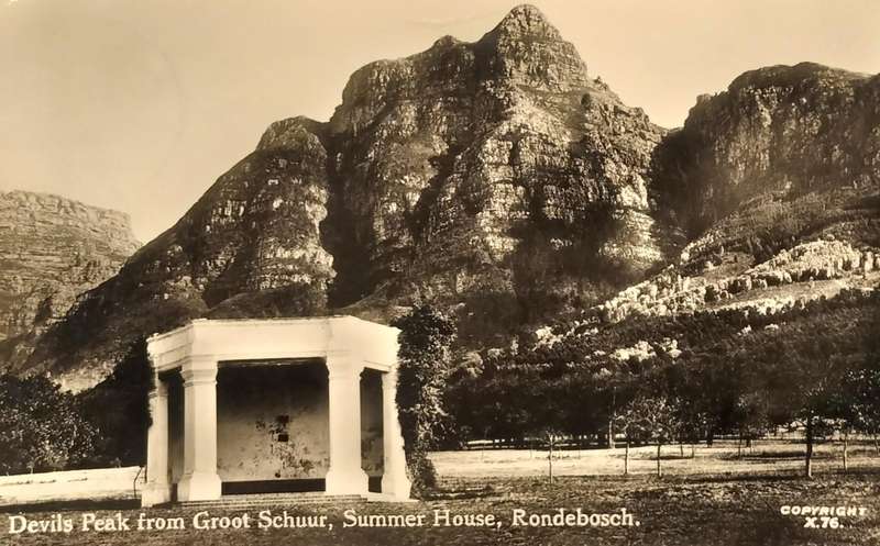 Vintage postcard - Devils Peak from Grootte Schuur, Summer House, Rondebosch (Used)