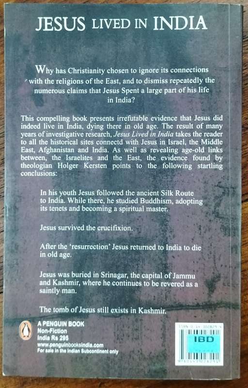 Jesus lived in India - His unknown life before and after the crucifixion (Kersten - 2001)
