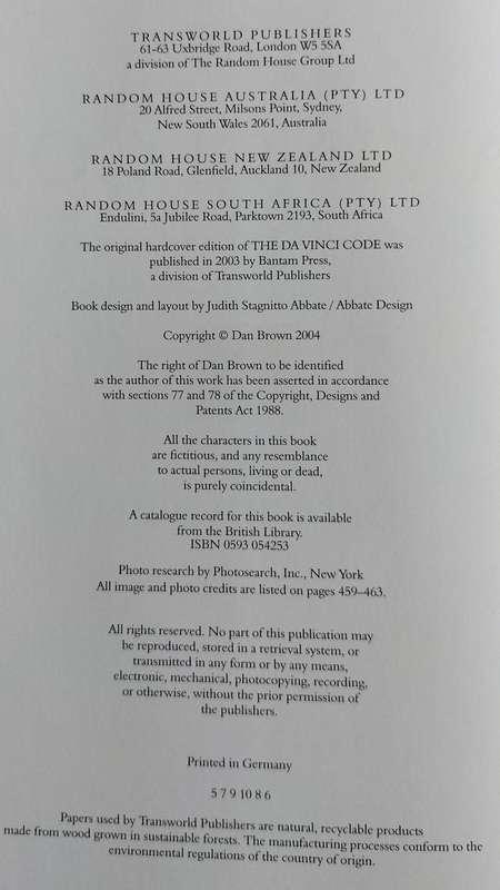 The Da Vinci Code - Special illustrated Collector's Edition (Dan Brown - 2004)