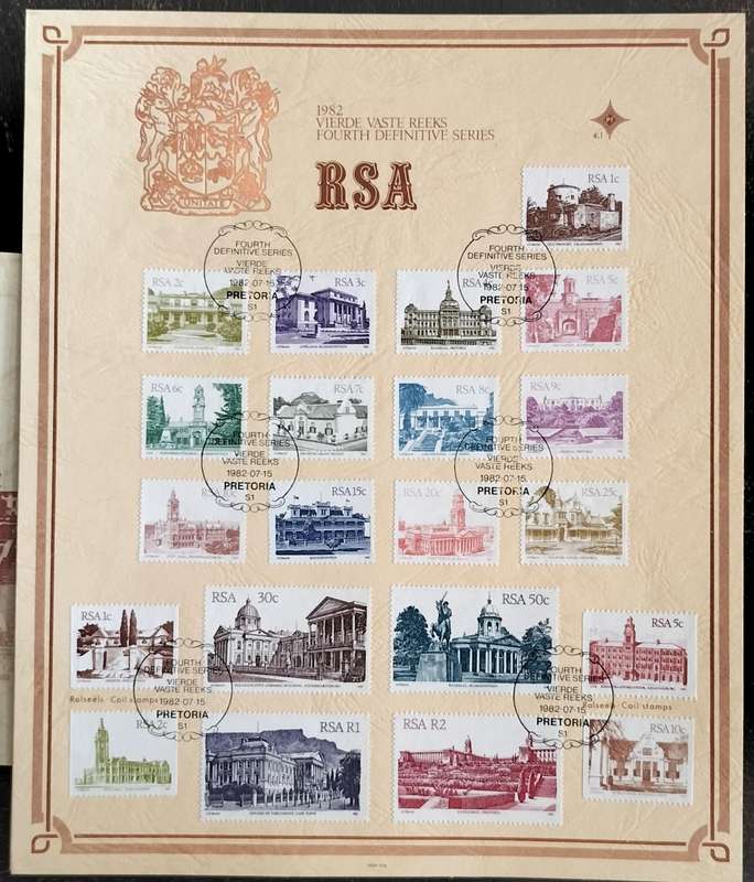 Historical RSA buildings on stamps - Fourth definitive series 1982 - Includes booklet