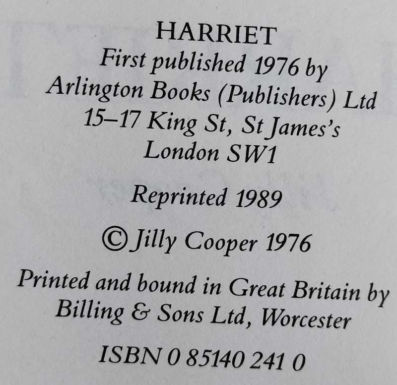 Harriet - her melodramatic romp (Cooper - 1989)