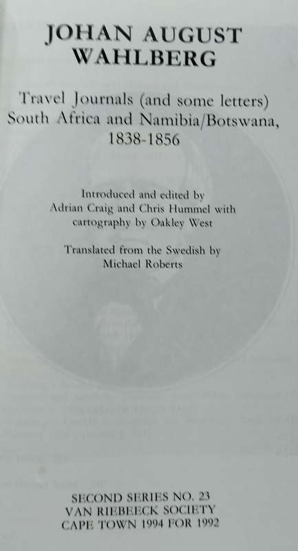 Johan August Wahlberg 1838 - 1856 (Van Riebeeck Society #23)
