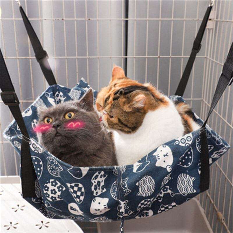 Pet Hammock Size Large White With Blue